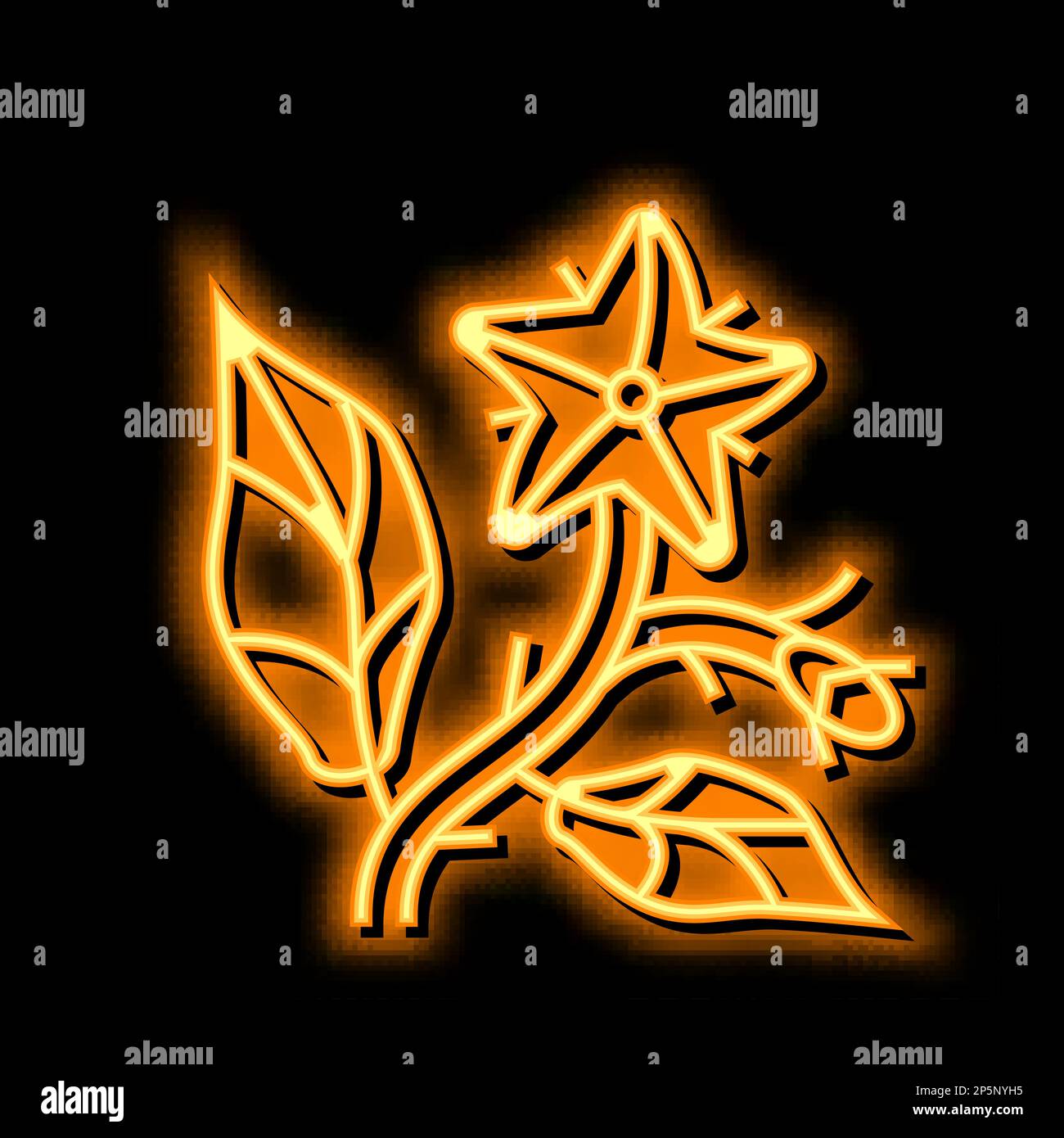 Abbildung des Symbols „Tomatenblume Neon Glow“ Stock Vektor