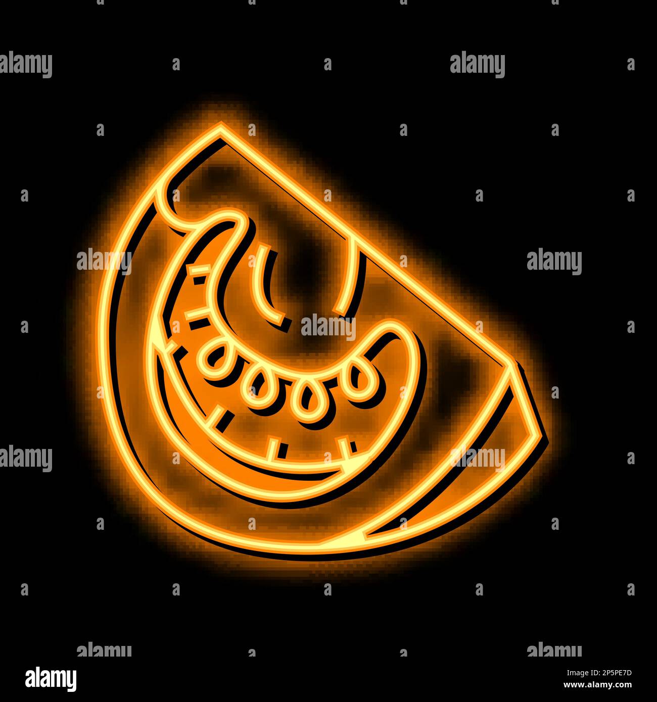 Abbildung des Symbols „Cut Tomato Neon Glow“ Stock Vektor