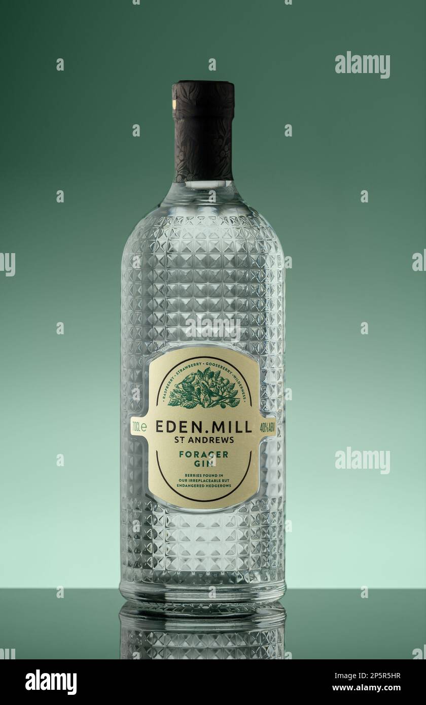 Eden Mills Gin-Flasche Stockfoto