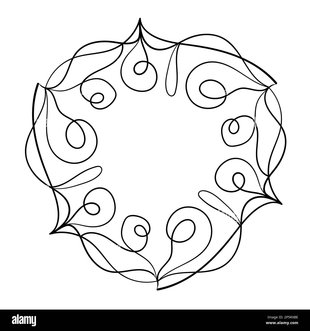 Absurder, einfacher, weicher Kritzelrahmen. Vektor-Konstruktionselement. Stockfoto