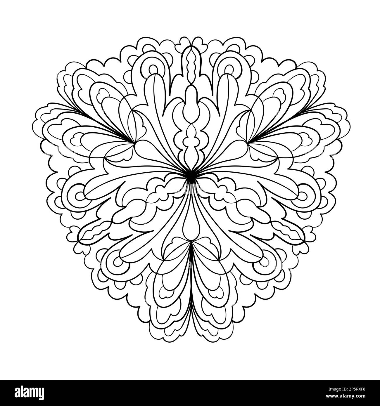 Kreismuster. Elegantes Ziermandala für Henna, Tätowierung, dekorative Aufkleber, Farbseiten. Stockfoto