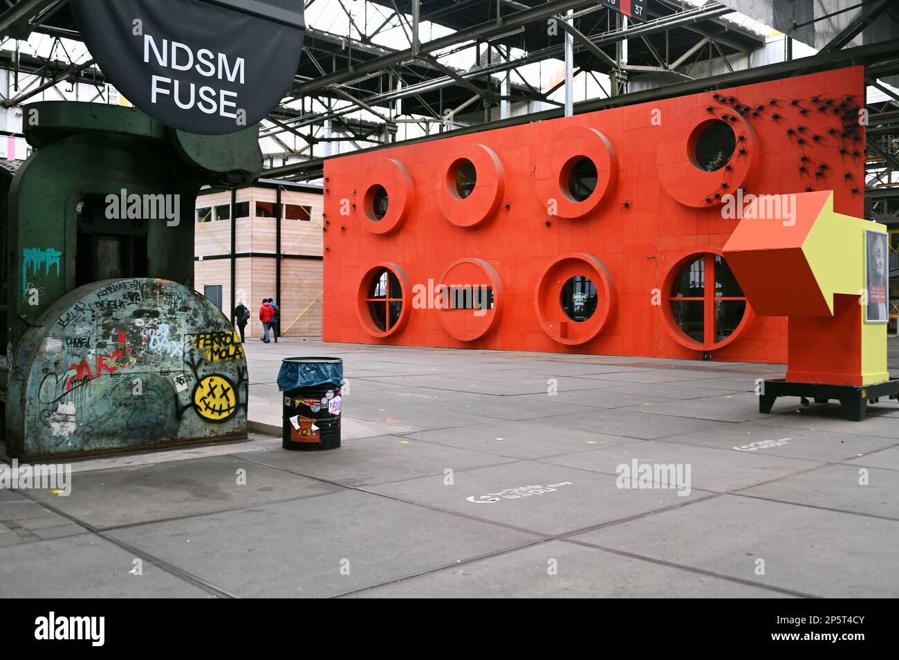 Werft Hall NDSM Plein, Amsterdam, Niederlande Stockfoto