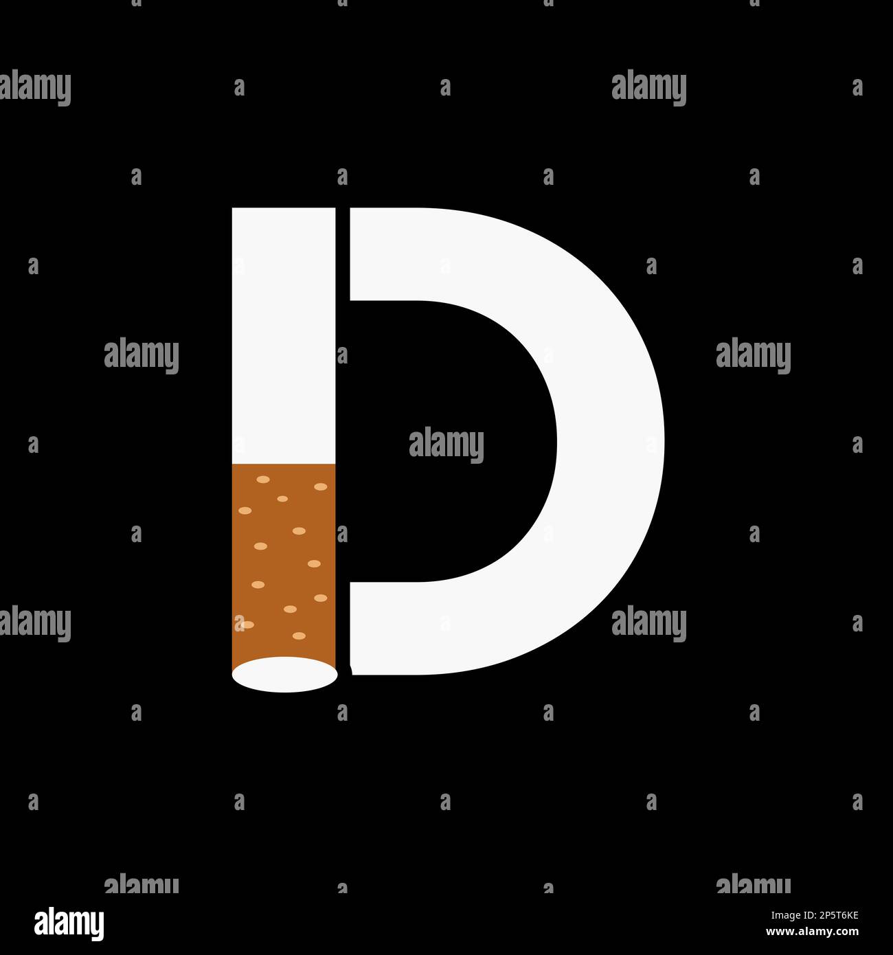 Rauchlogo mit Buchstabe D und Zigarettensymbol. Vektor Des Tabaklogos Stock Vektor