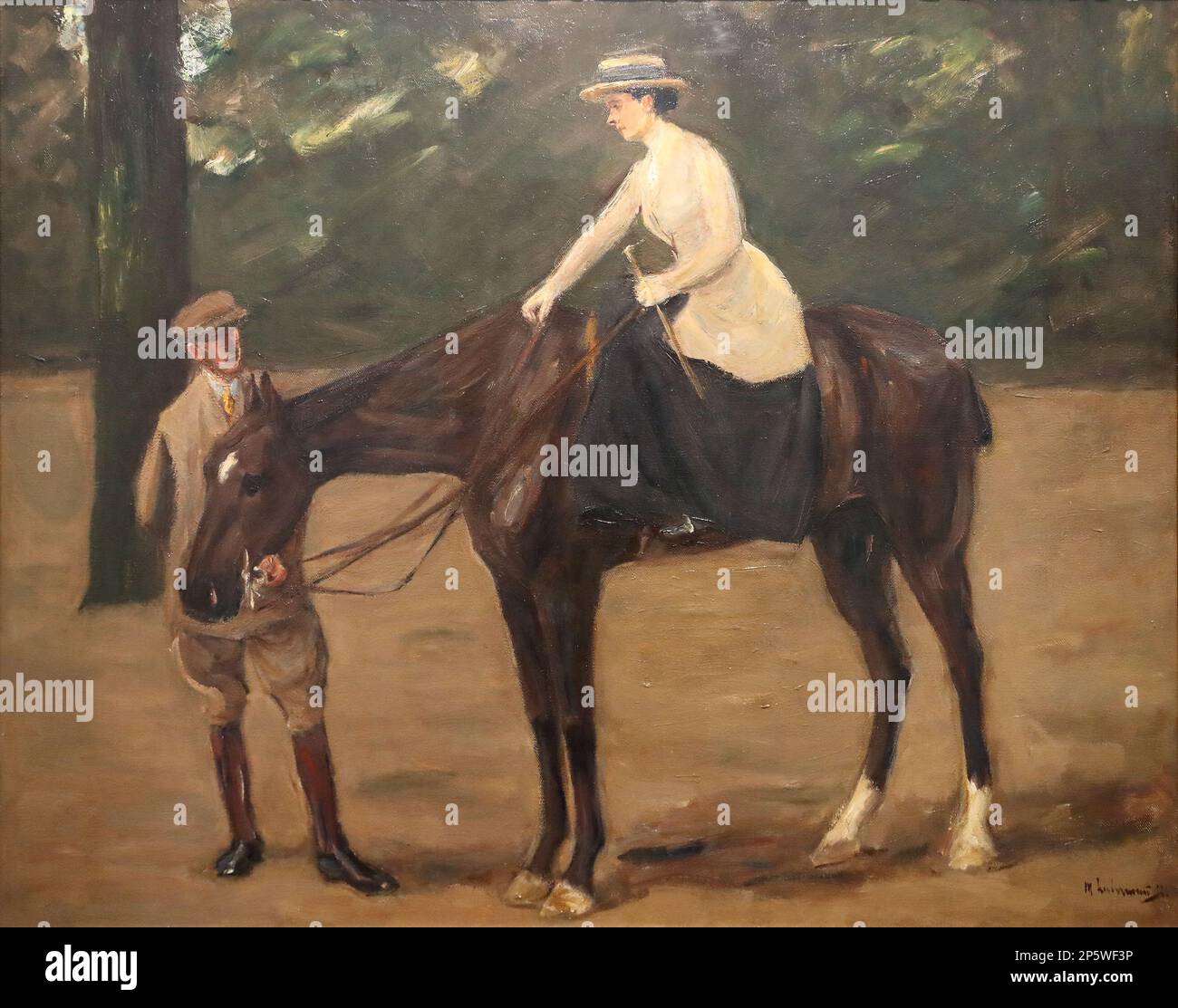 Kaethe, die Tochter des Malers zu Pferde vom deutschen impressionistischen Maler Max Liebermann im Wallraf-Richartz-Museum, Köln Stockfoto