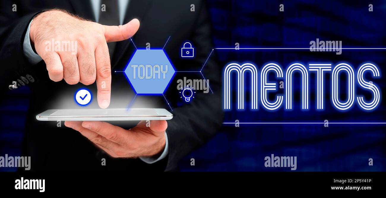 Schreiben von Anzeigetext Mentos. Business-Showcase-Stil jamaikanischer Volksmusik basierend auf traditionellem Tanzrhythmus Stockfoto