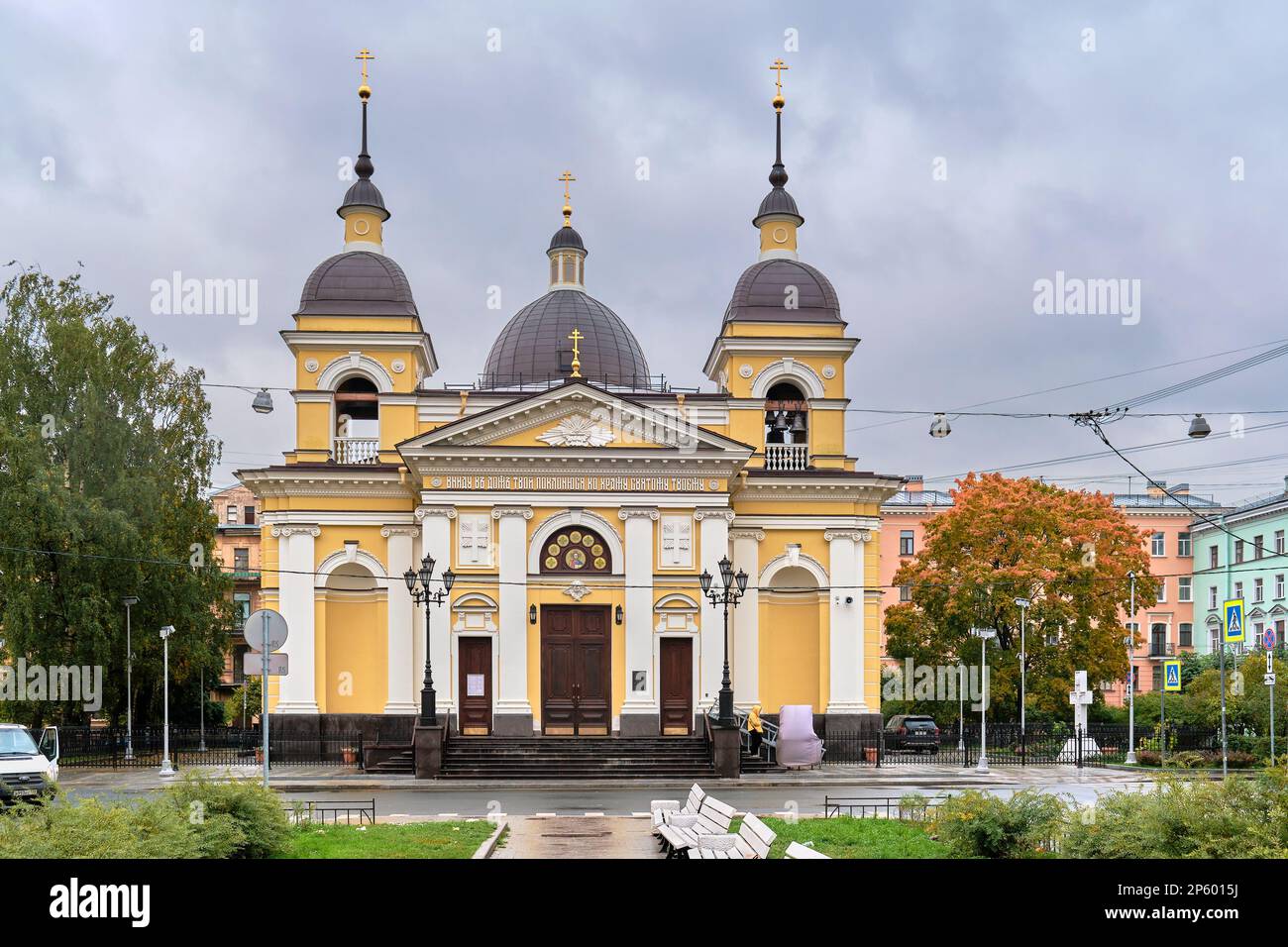 6. Sovetskaya Straße, Rozhdestvenskiy Platz, Geburtskirche auf dem Sand, rekonstruiert in 2017-2020, Kulturerbe Objekt: St. Petersburg, Stockfoto