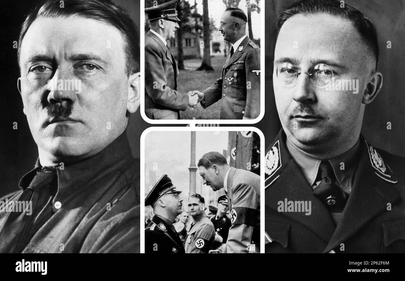 Adolf Hitler und Heinrich Himmler, die zusammen mit Göring als die wichtigsten und einflussreichsten Offiziere nach Hitler selbst galten. Stockfoto