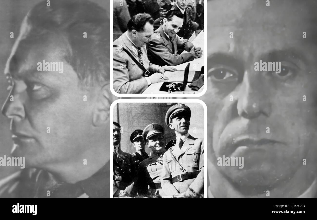 Joseph Goebbels und Hermann Wilhelm Goring zwei sehr wichtige Persönlichkeiten der Nazi-Diktatur und enge Kollaborateure Hitlers Stockfoto