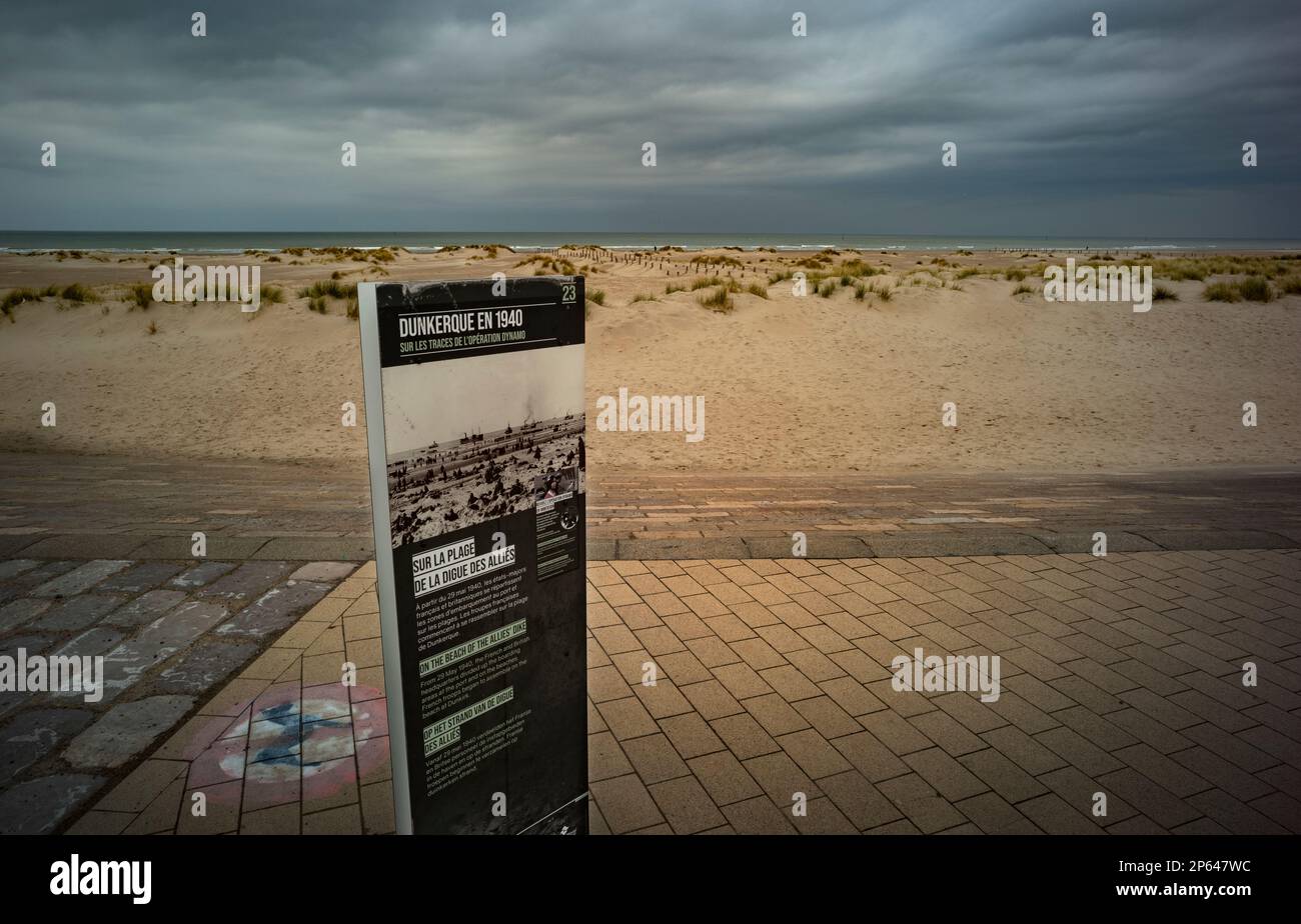 Dünkirchen Dunkerque Beach Sanddünen Pas de Calais Frankreich Stockfoto