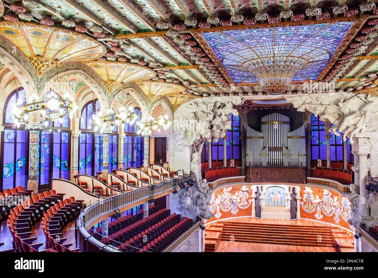 Palau De La Musica Catalana, von Lluis Domenech ich Montaner, Barcelona, Spanien Stockfoto