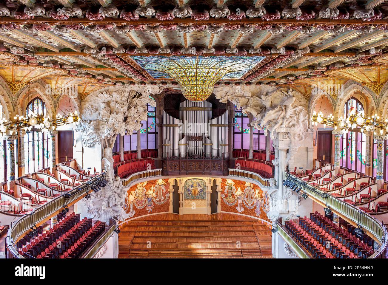 Palau De La Musica Catalana, von Lluis Domenech ich Montaner, Barcelona, Spanien Stockfoto