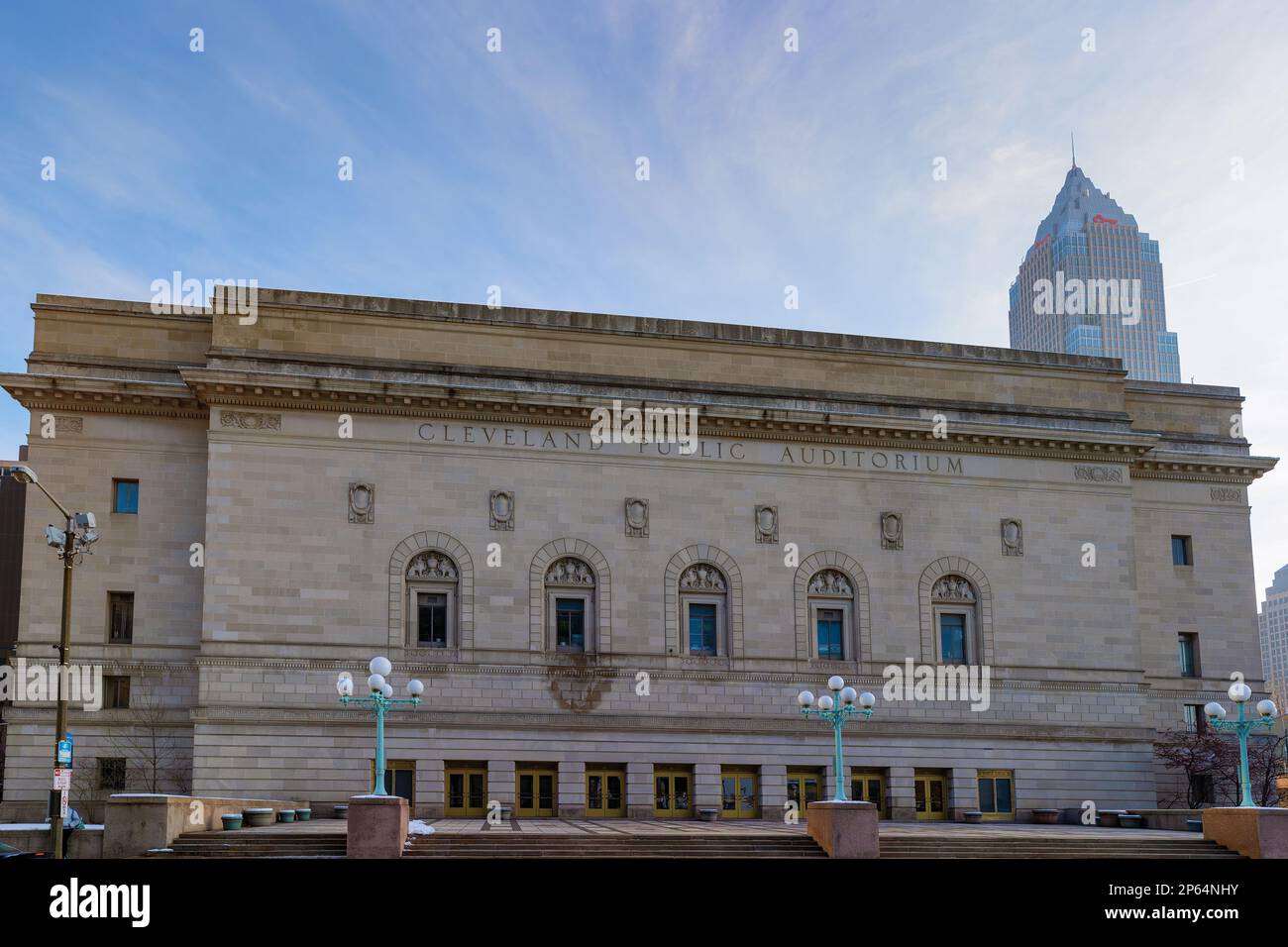Cleveland, Ohio, USA - 24. Januar 2023: Cleveland Public Auditorium, 1920 m, Architektur J. Harold Mc Dowell und Frank Walker. Stockfoto