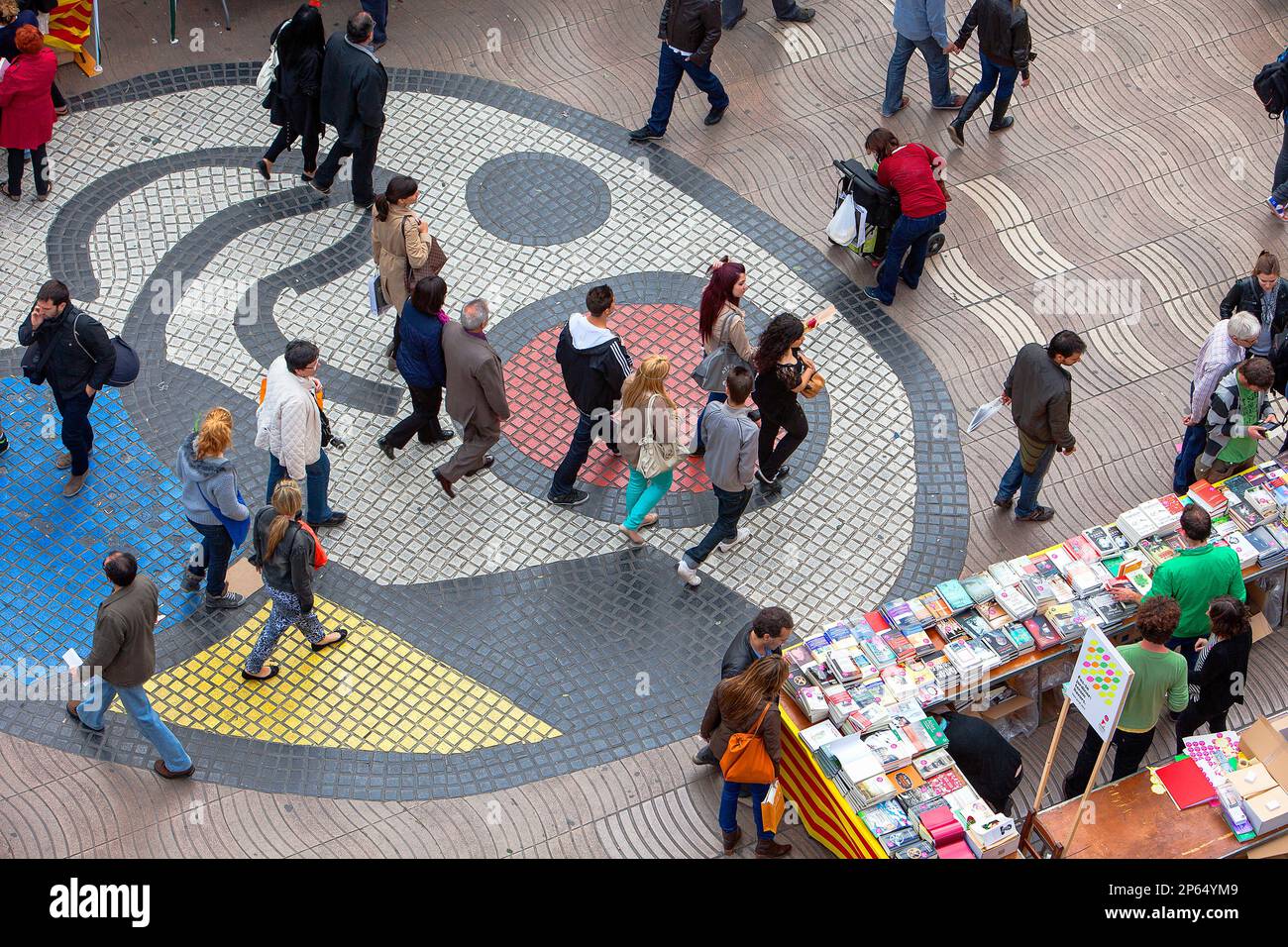 La Rambla, Sant Jordis Tag (23. April), Barcelona, Katalonien, Spanien Stockfoto