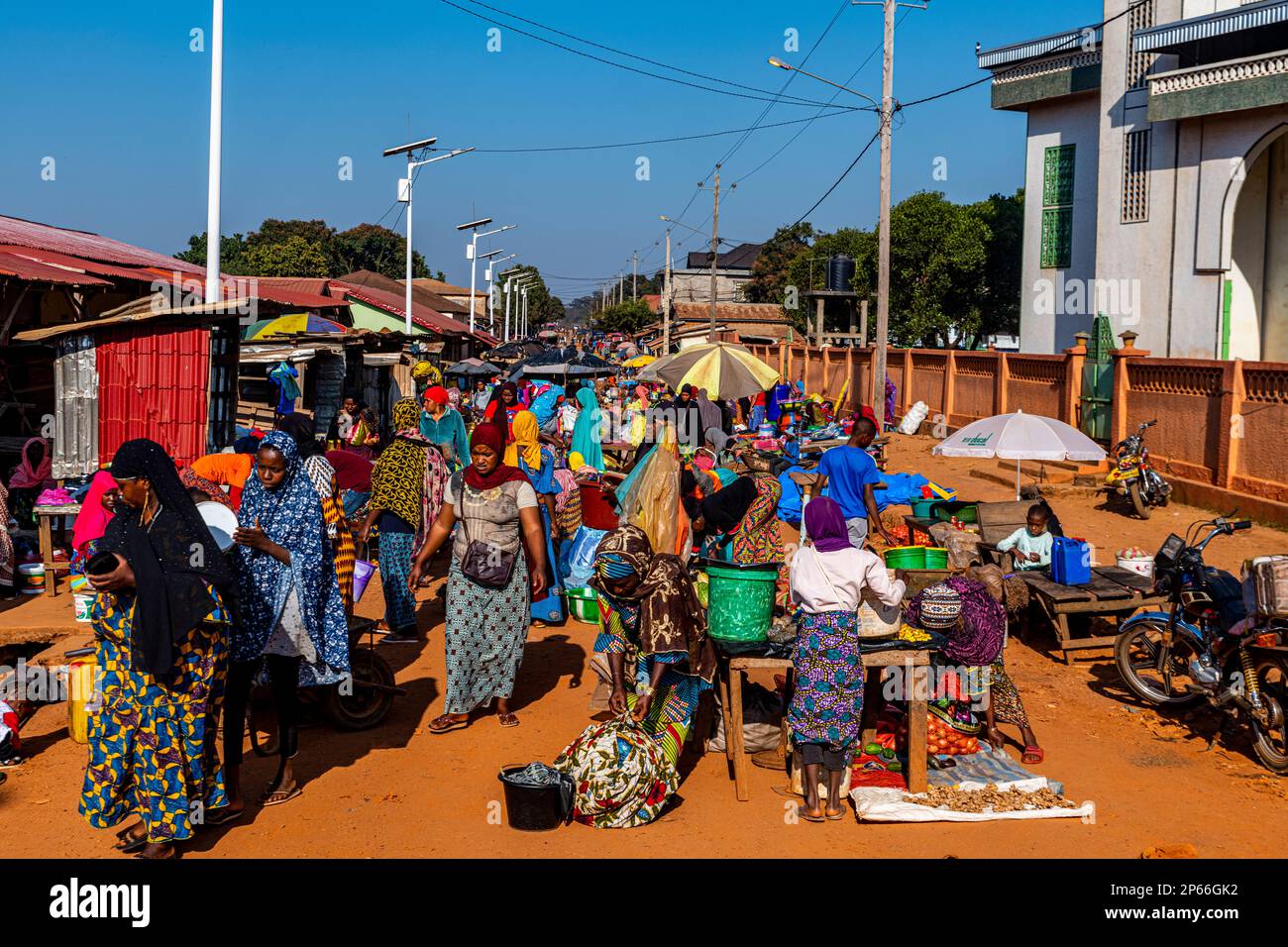 Markt in Dalaba, Futa Djallon, Guinea Conakry, Westafrika, Afrika Stockfoto