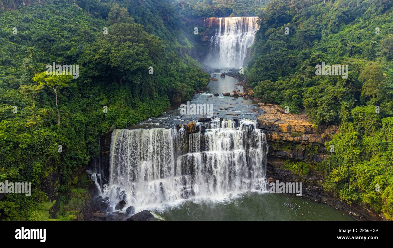 Kambadaga Wasserfälle, Fouta Djallon, Guinea Conakry, Westafrika, Afrika Stockfoto