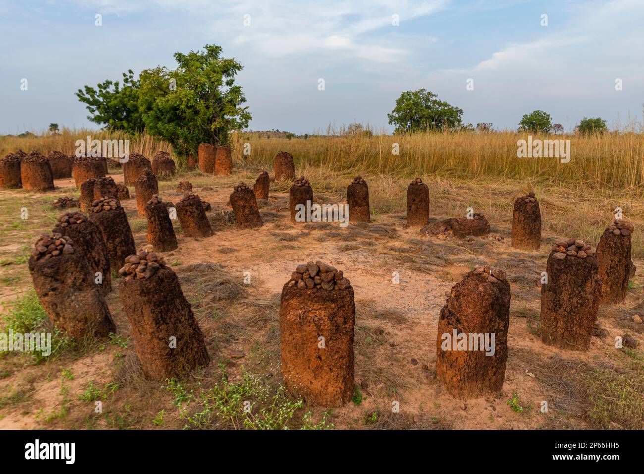 Senegambianische Steinkreise, UNESCO-Weltkulturerbe, Wassu, Gambia, Westafrika, Afrika Stockfoto