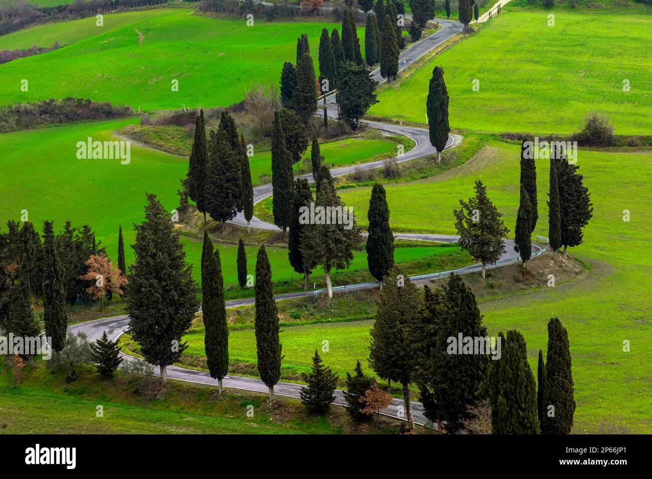 Monticchiello, Pienza, Val d'Orcia, Toskana, Italien Stockfoto