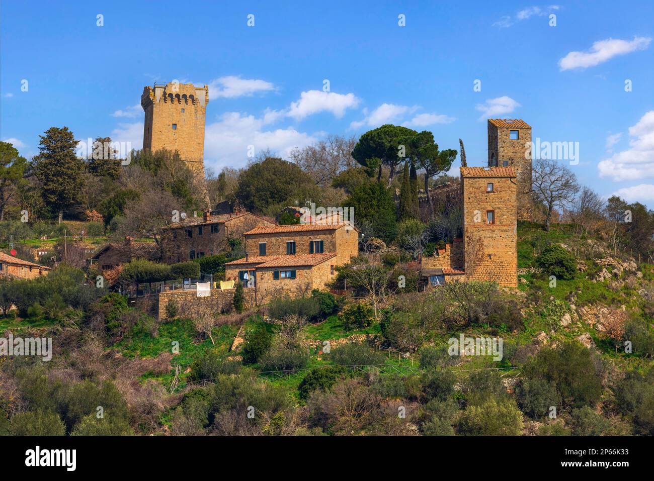 Monticchiello, Pienza, Val d'Orcia, Toskana, Italien Stockfoto