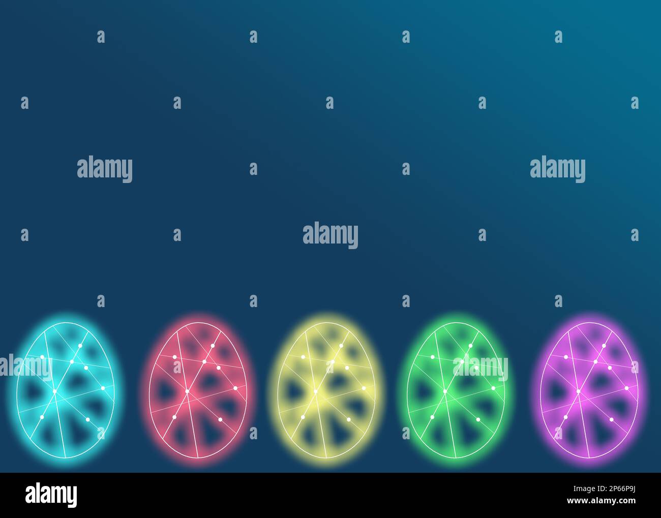 Farbenfrohe digitale Ostereier, kreatives technisches Design Stockfoto