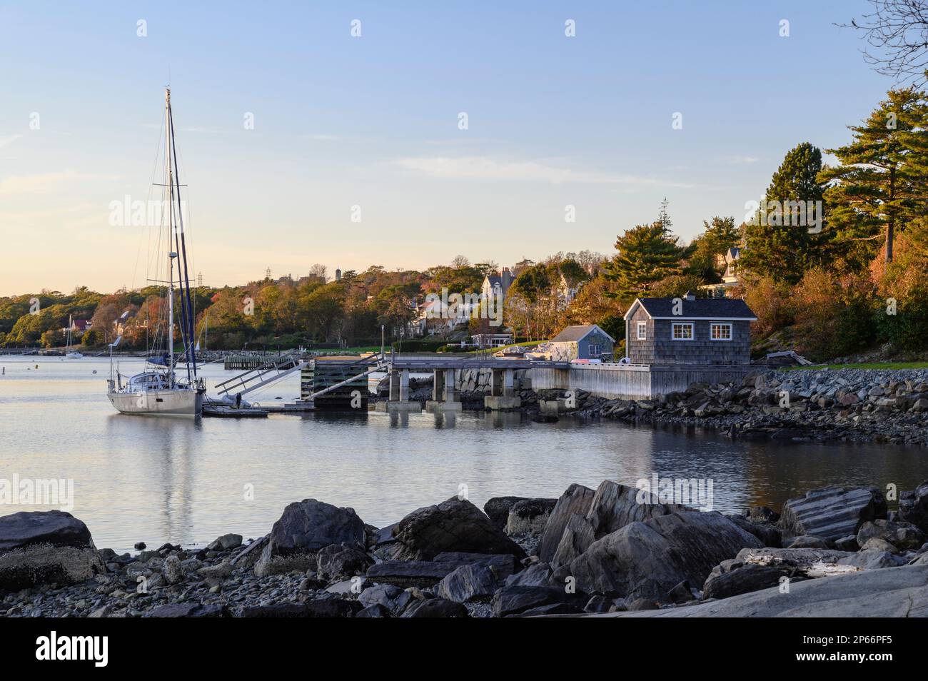 Purcell Landing, Point Pleasant Park bei Sonnenuntergang, Halifax, Nova Scotia, Kanada, Nordamerika Stockfoto