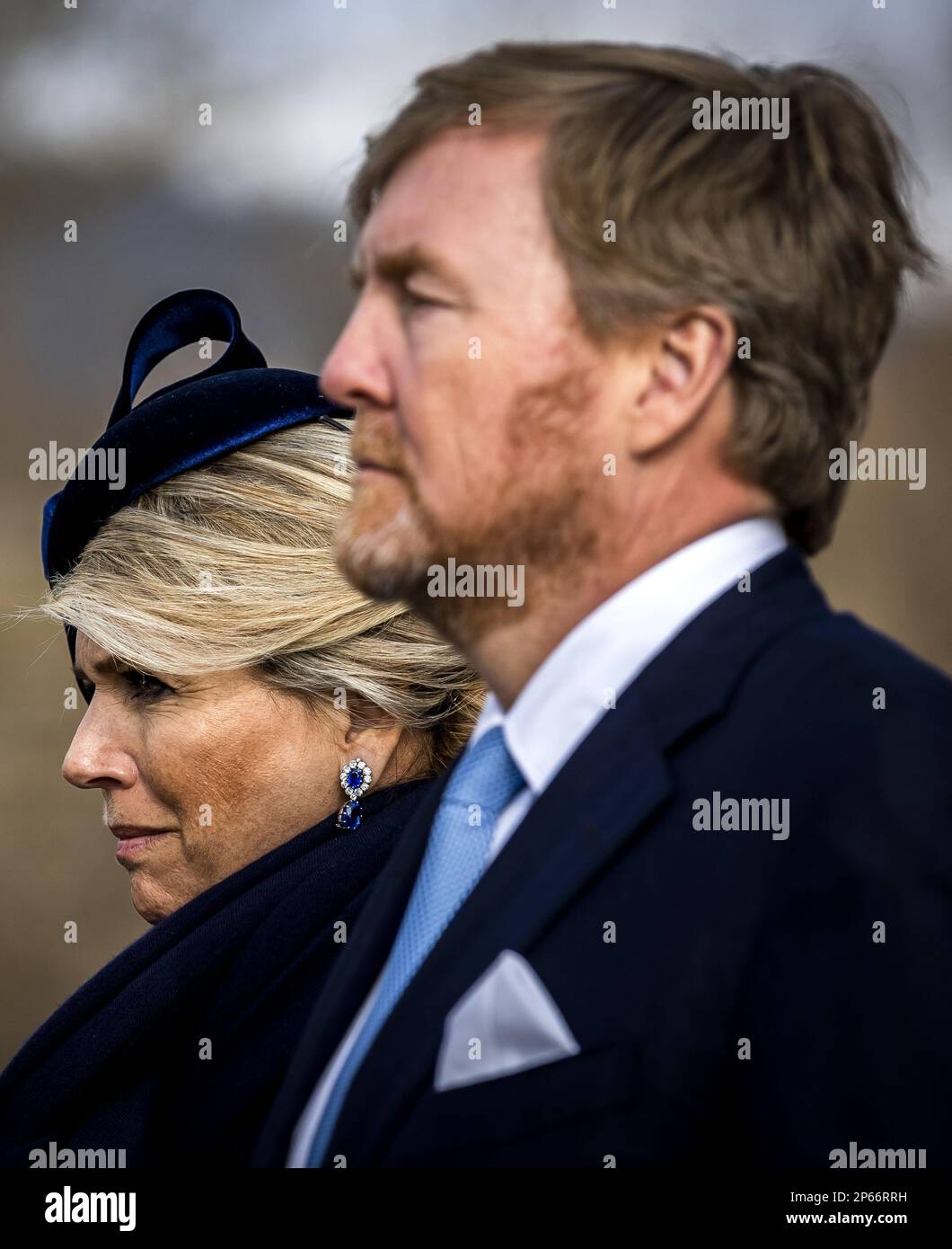 BRATISLAVA - König Willem-Alexander und Königin Maxima während einer Kranzlegen-Zeremonie in Devin, am ersten Tag des dreitägigen Staatsbesuchs in der Slowakei. ANP REMKO DE WAAL niederlande raus - belgien raus Stockfoto