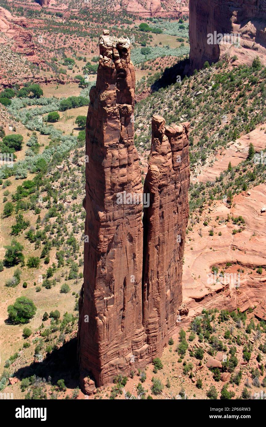 Spider Rock, Canyon de Chelly, Arizona, Vereinigte Staaten von Amerika Stockfoto