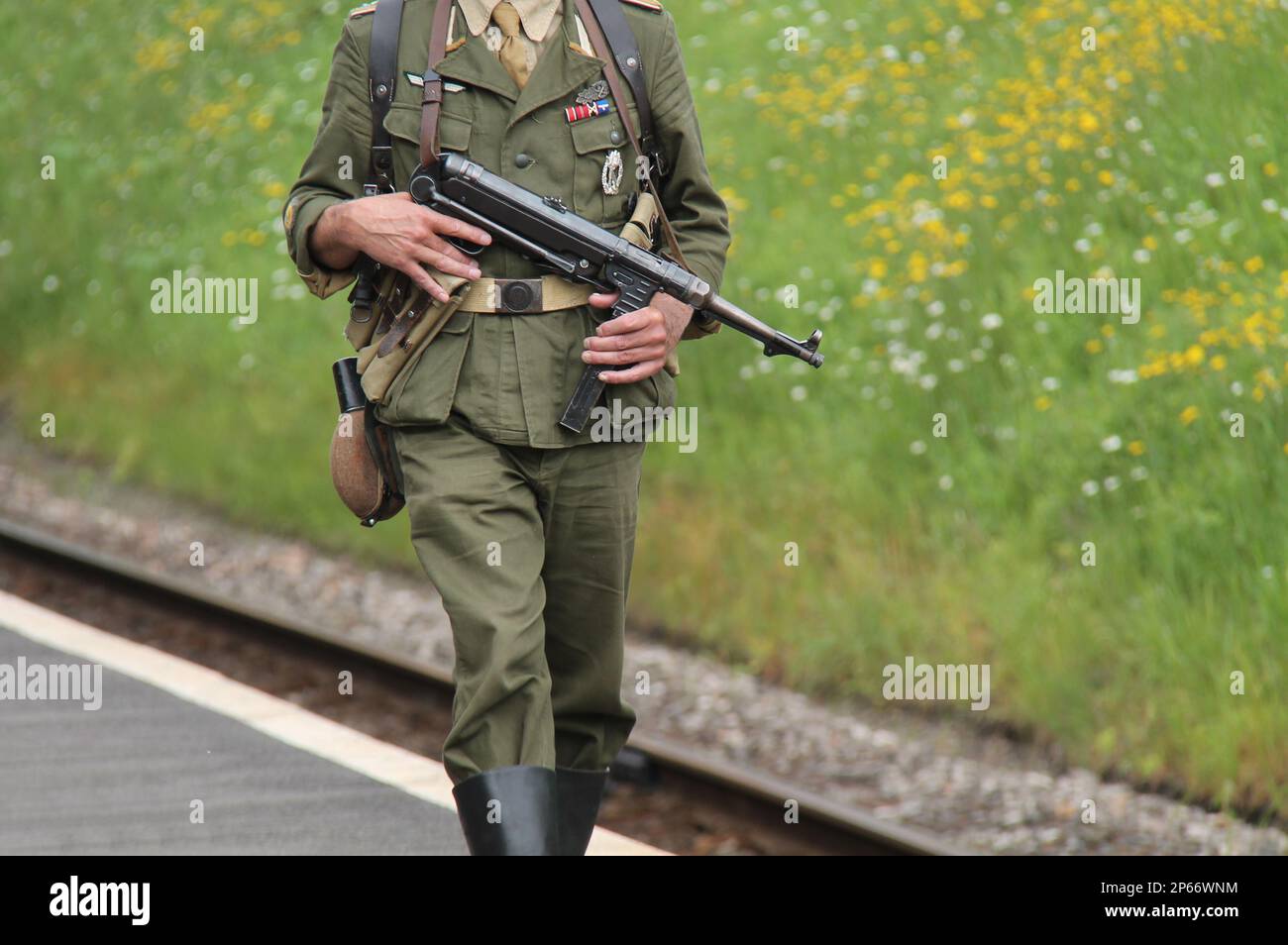 Die Uniform eines deutschen Kämpfers aus dem 2. Weltkrieg. Stockfoto