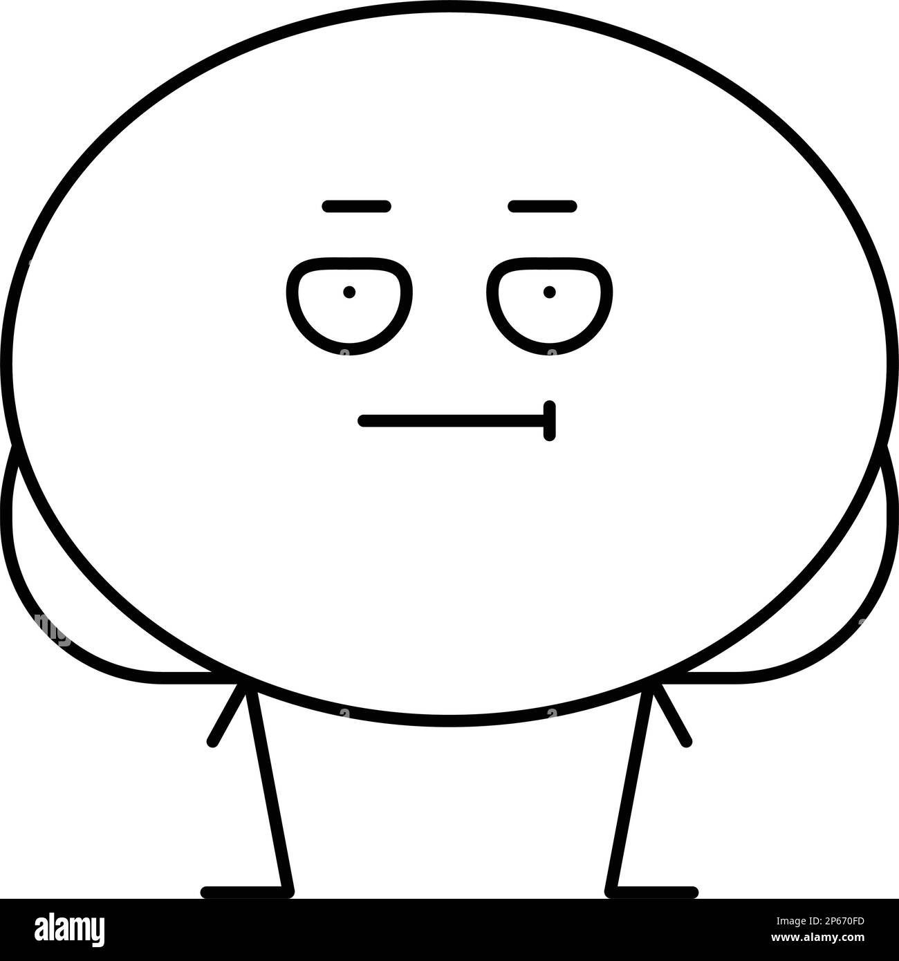 Vektordarstellung des Symbols der ovalen geometrischen Form für Zeichenlinien Stock Vektor