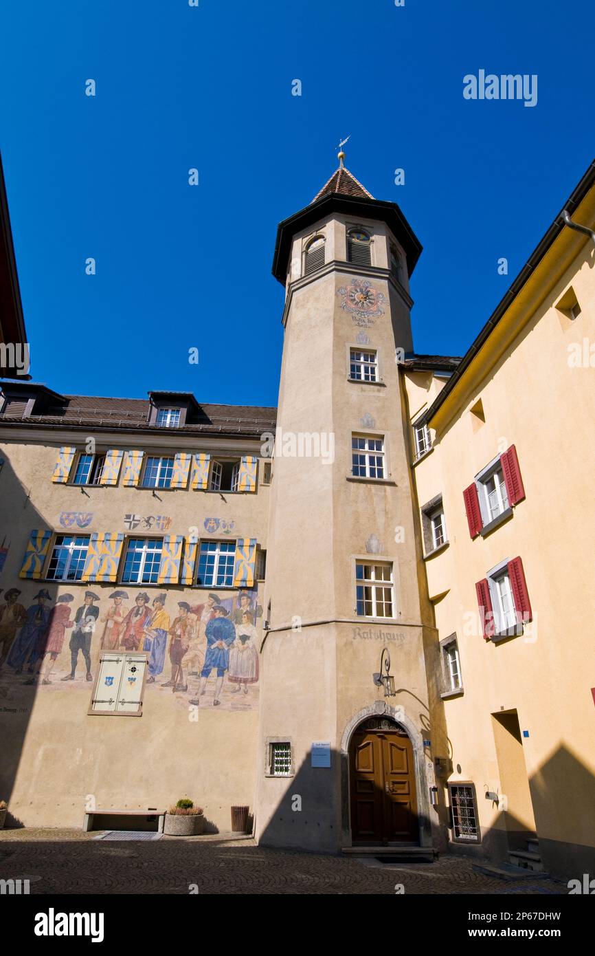 Rathaus, Maienfeld, Schweiz Stockfoto