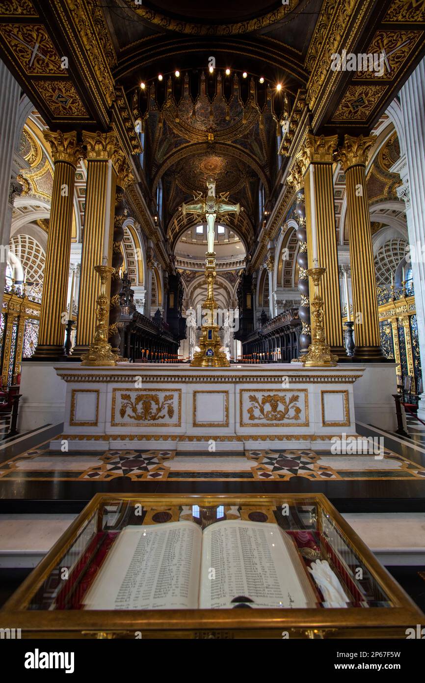 Kapellaltar in St. Paul's Cathedral, London, England, Großbritannien, Europa Stockfoto
