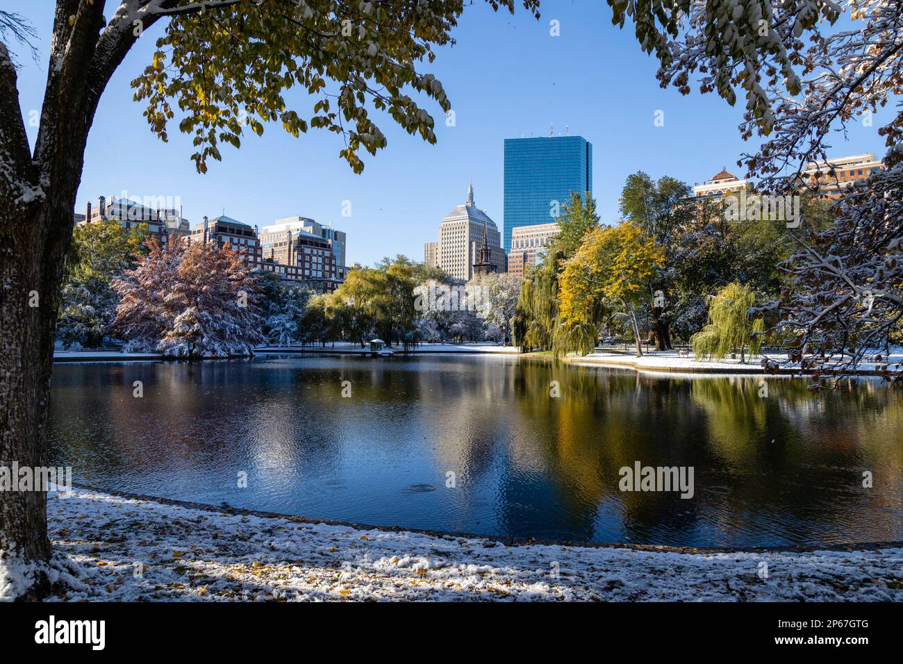 Bostons öffentlicher Garten im Herbst, Boston, Massachusetts, New England, Vereinigte Staaten von Amerika, Nordamerika Stockfoto