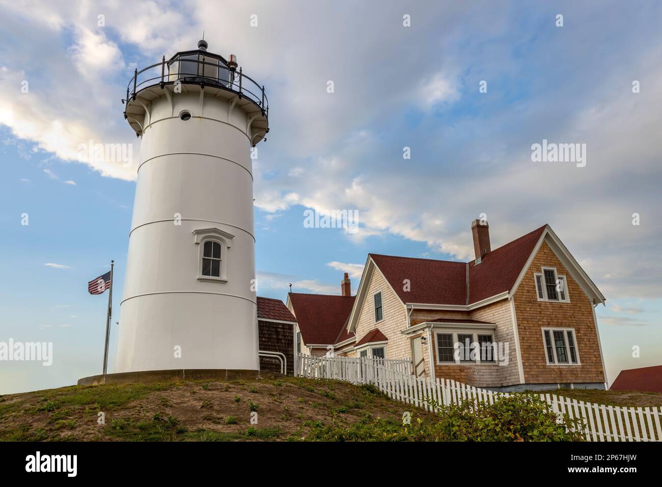 Nobska Lighthouse, Falmouth, Massachusetts, New England, Vereinigte Staaten von Amerika, Nordamerika Stockfoto