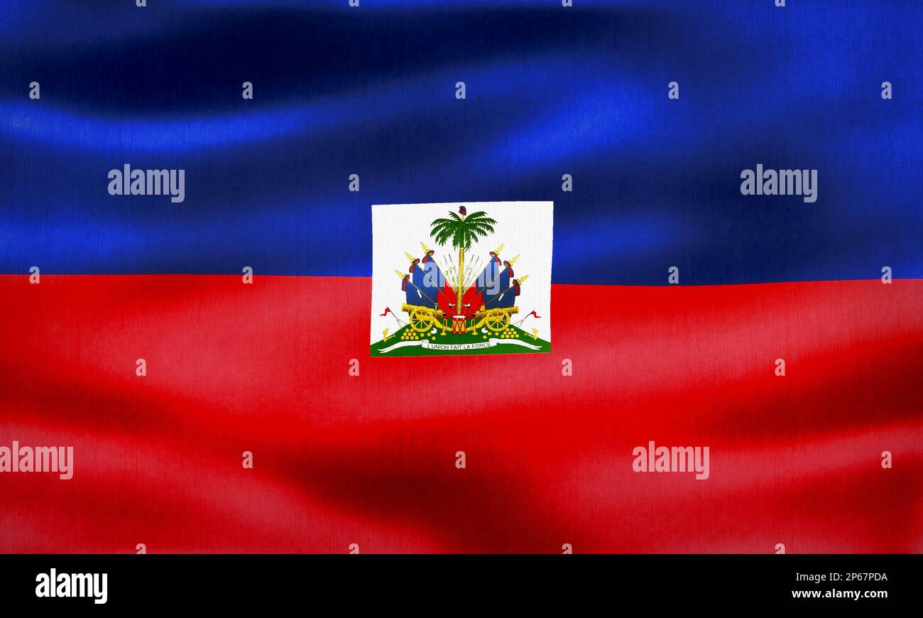 Haiti Flagge - realistische wehende Stoff Flagge Stockfoto