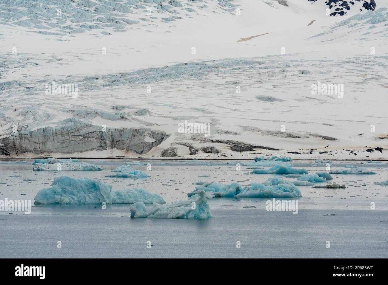 Lillyhookbreen-Gletscher, Spitsbergen, Svalbard-Inseln, Arktis, Norwegen, Europa Stockfoto