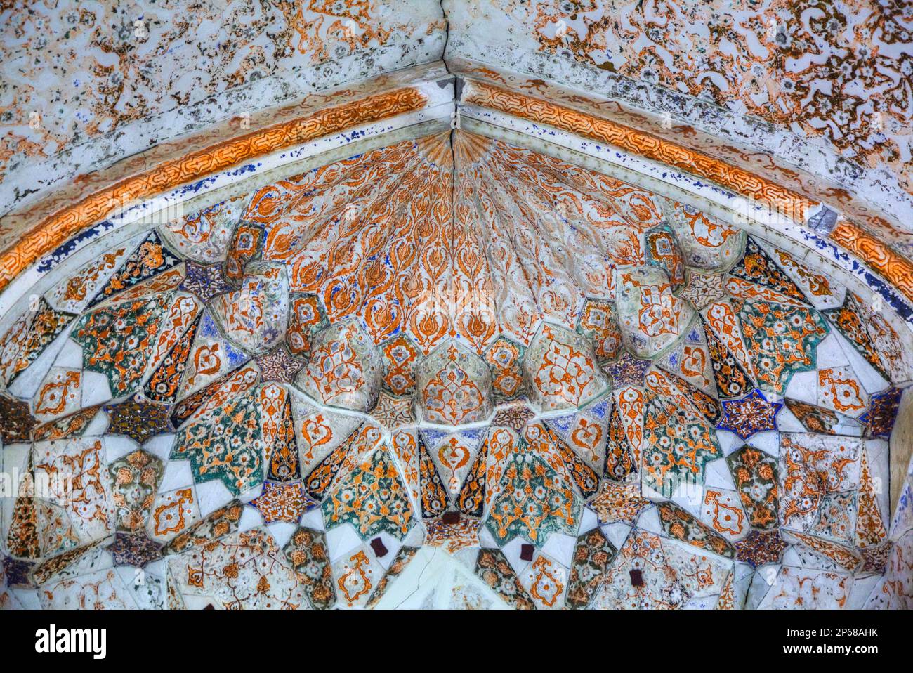 Wall, Abdulaziz Khan Madrasah, 1652, Bukhara, Usbekistan, Zentralasien, Asien Stockfoto