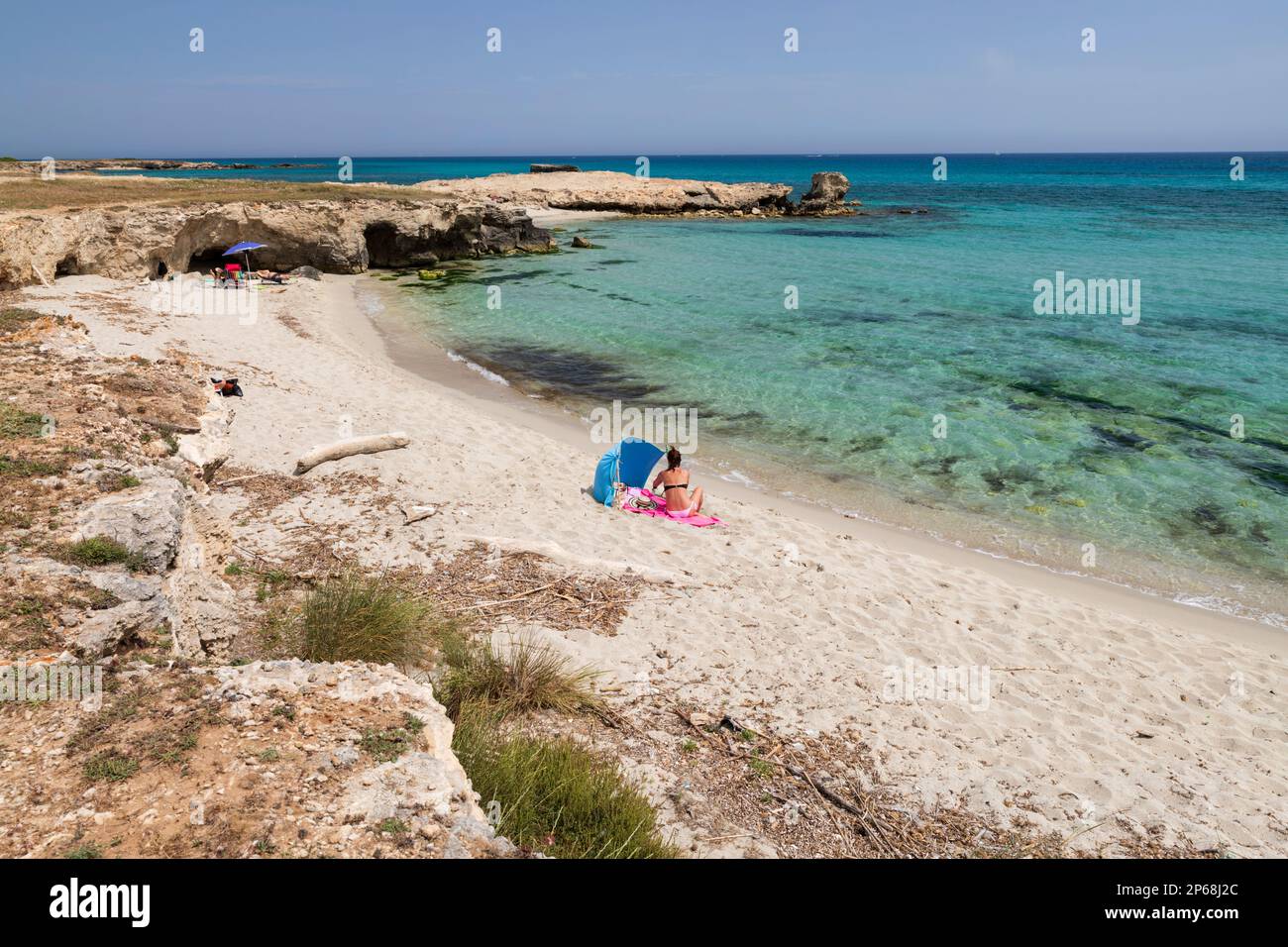 Spiaggetta Rocco an der Adriaküste, San Foca, nahe Melendugno, Provinz Lecce, Apulien, Italien, Europa Stockfoto