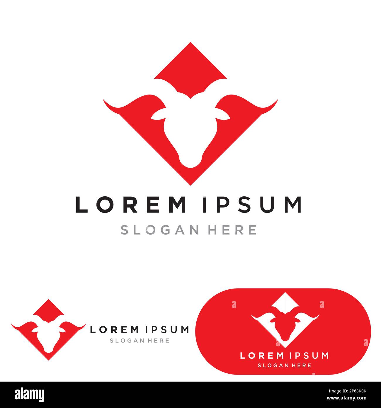 Stierkopf horn Red Logo Tier Stock Vektor