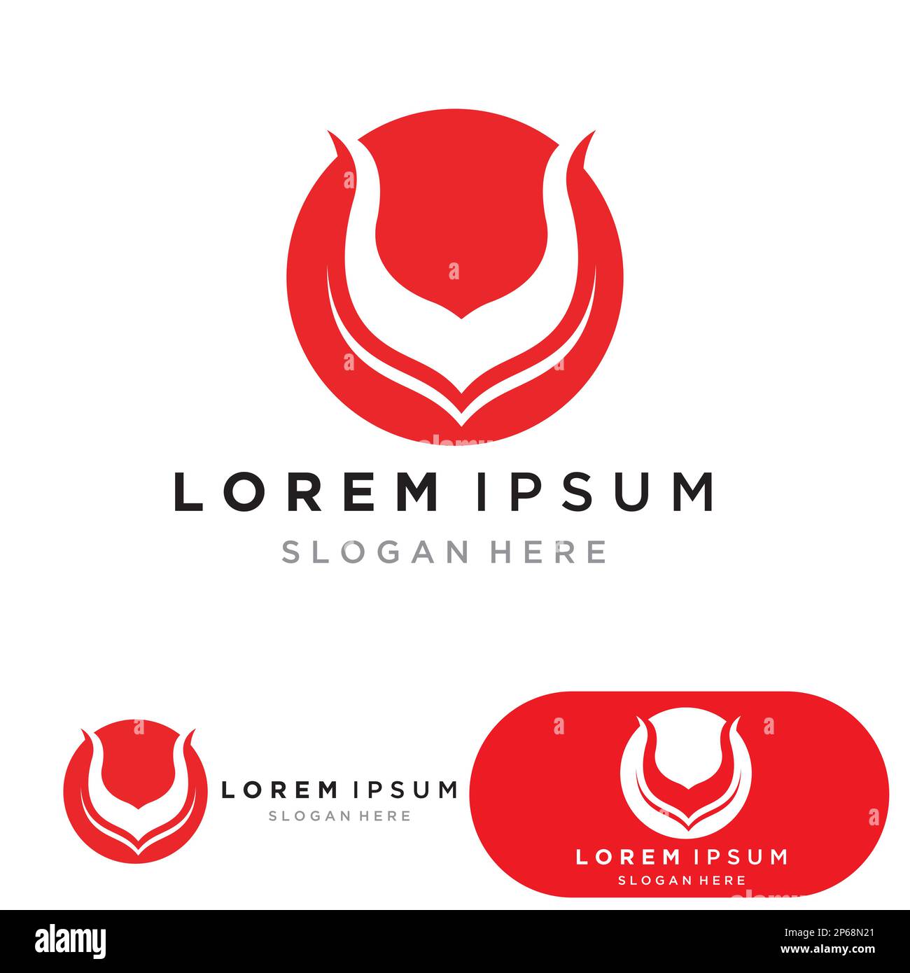 Stierkopf horn Red Logo Tier Stock Vektor