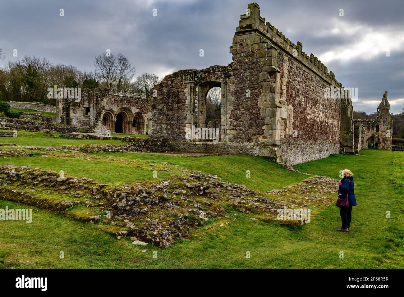 Ruinierte Haughmond Abbey in Shropshire, England Stockfoto