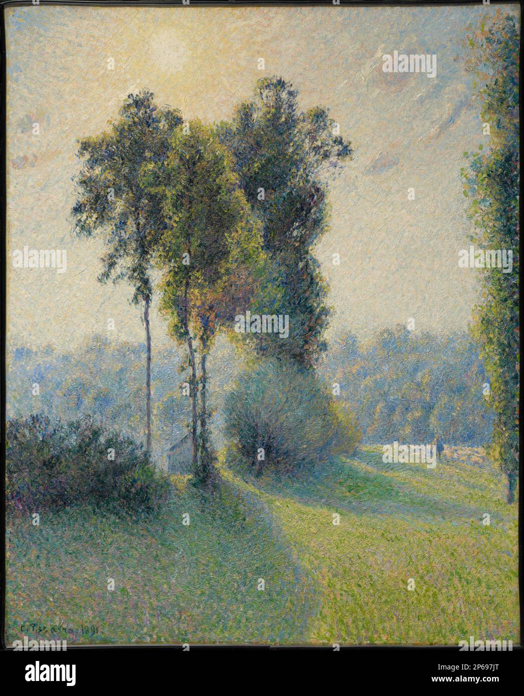 Camille Pissarro, Landscape at Saint-Charles, Near Gisors, Sunset, 1891, Öl auf Segeltuch. Stockfoto