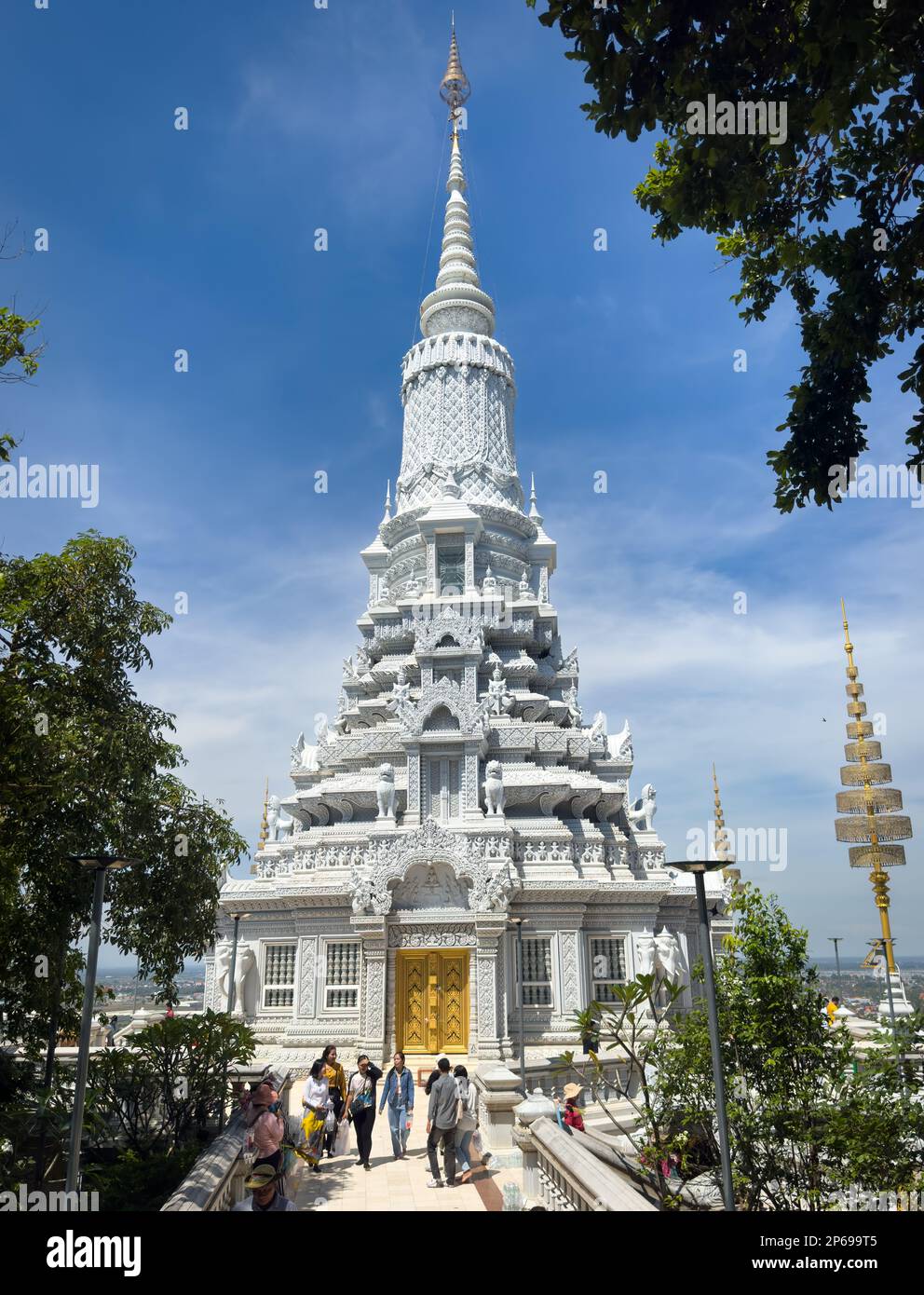 Buddhistischer Tempel Phnom Preah erreiche Troap am Oudong Tempel in der Provinz Kandal in der Nähe von Phnom Penh, Kambodscha. Stockfoto