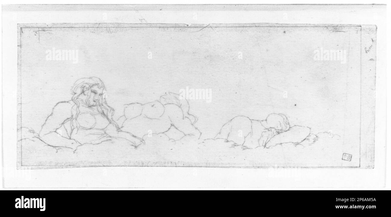 Charles Meryon, Anthropomorphic Cloud Studies (erste Version), 1831–1868, Bleistift auf Tracing-Papier. Stockfoto