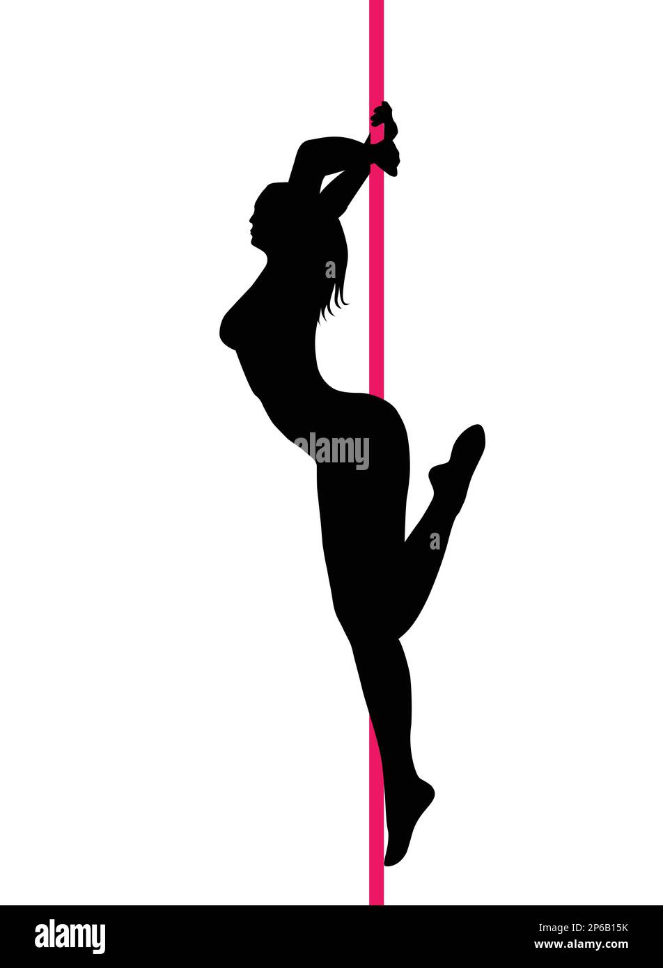 Stangentänzer sexy Silhouette. Isoliert auf weißem Hintergrund. Der Vektor Stock Vektor