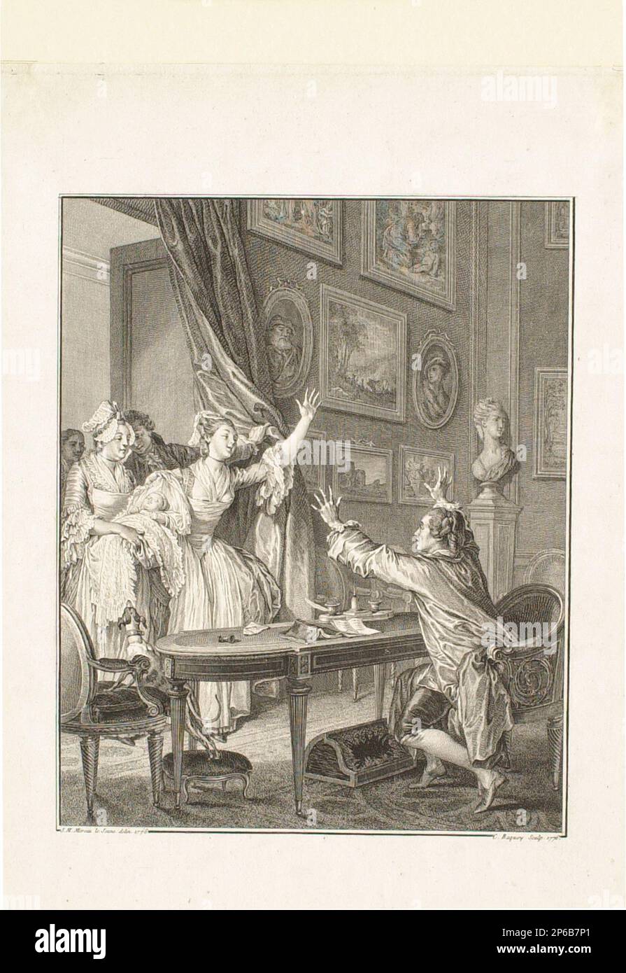 Jean Charles Baquoy, C'est un fils, Monsieur, 1760–1777, Gravur auf liegendem Papier. Stockfoto