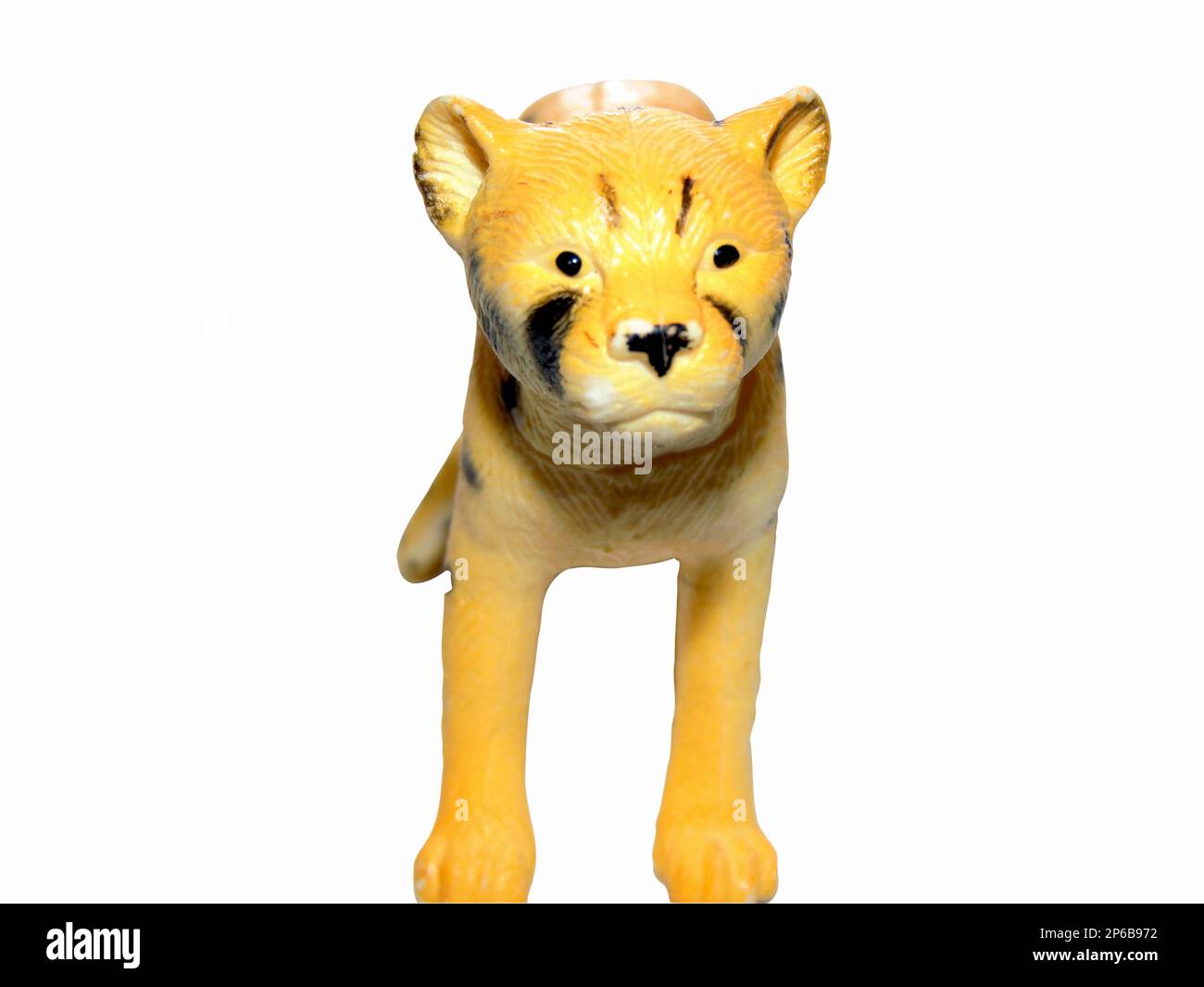 Spielzeuggepard isoliert auf weißem Hintergrund Stockfoto