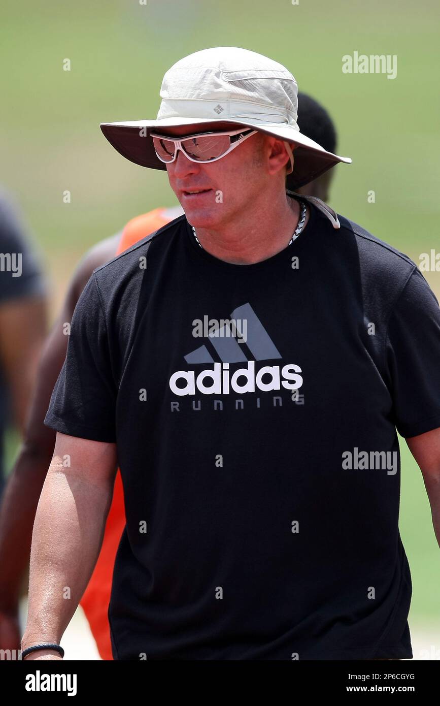 Professional track coach Lance Brauman as seen during the Pure Athletics and NTC Last Chance Meet for Olympic Track and Field athletes on Saturday, June 2, 2012 at the National Training Center Complex in Clermont, Florida. (AP Photo/Alex Menendez) Stockfoto