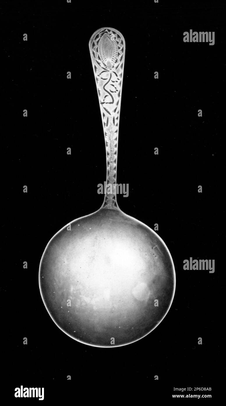 Maker's Mark JH, Caddy Spoon, c. 1810, Silber. Stockfoto Maker's Mark JH, Caddy Spoon, c. 1810, Silber. Stockfoto