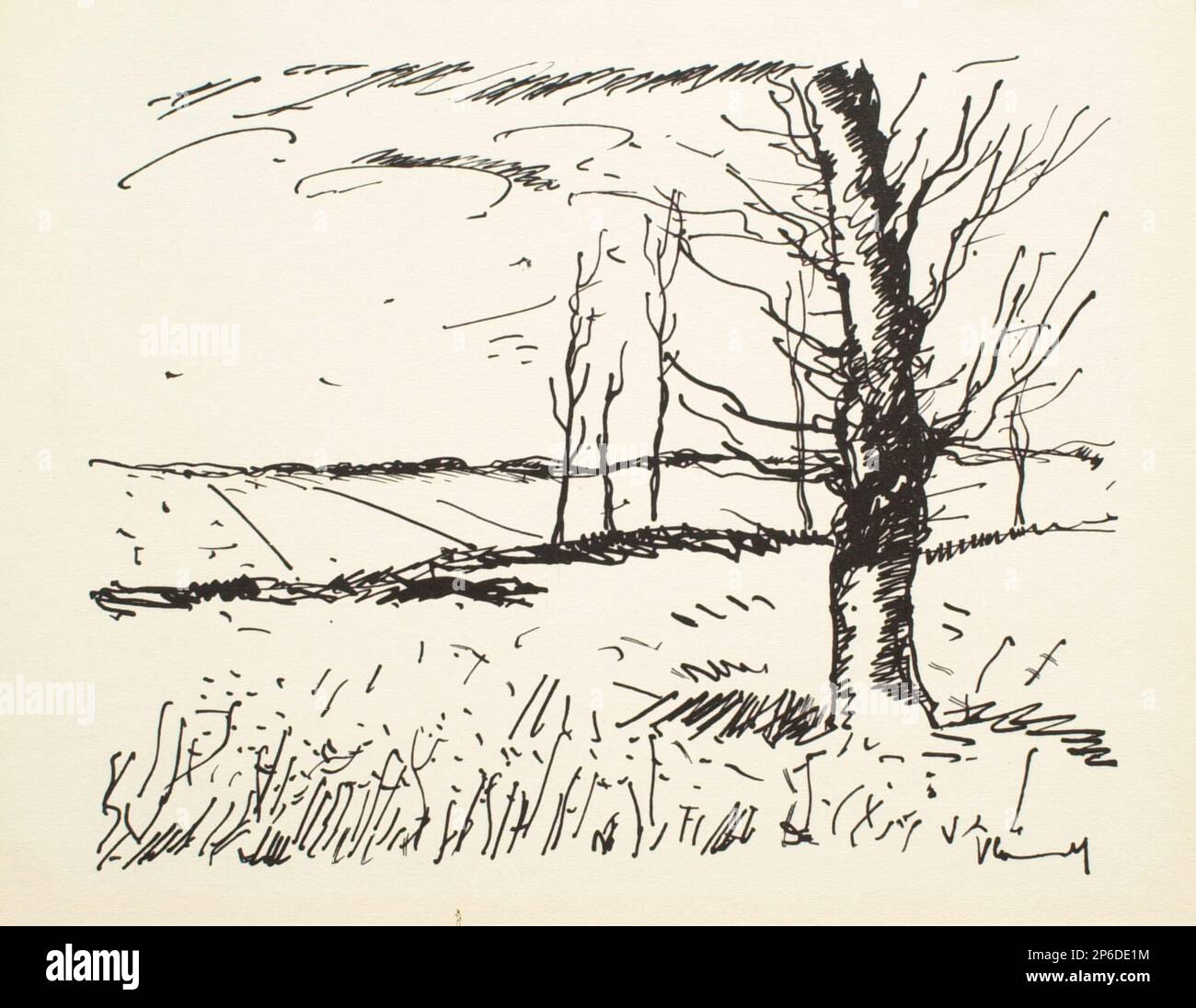 Maurice de Vlaminck, das Tal der Avre, 1886–1958, Lithograf auf Papier. Stockfoto