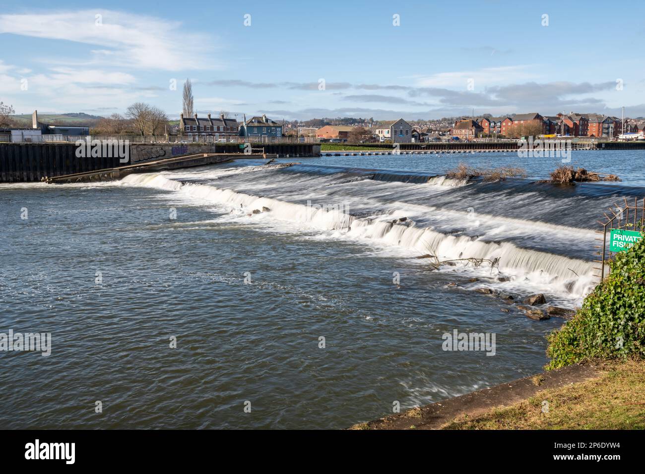Trews Wehr auf dem Fluss exe in Exeter Stockfoto