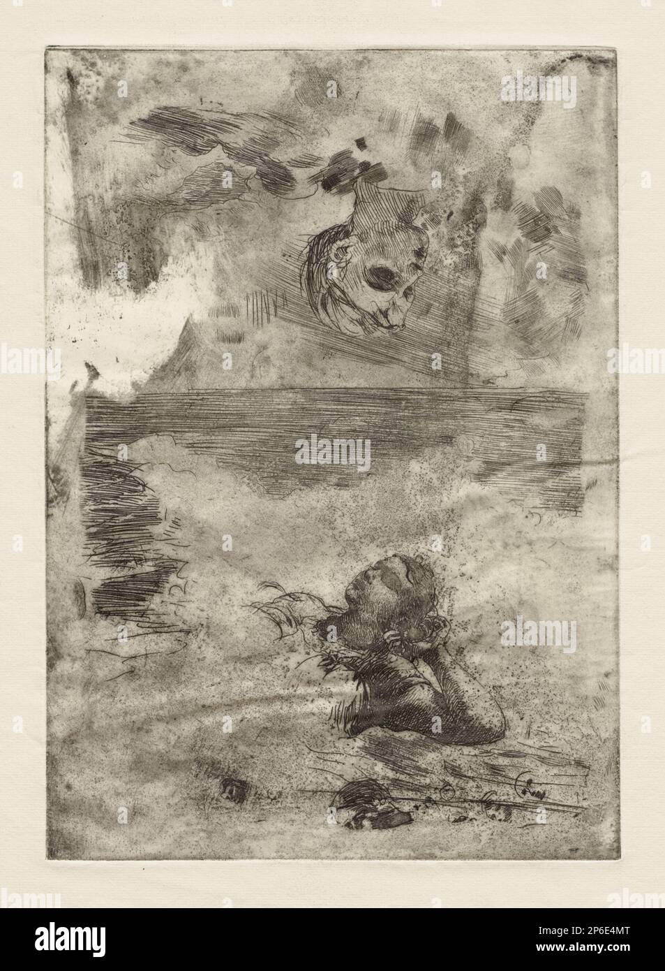 Winslow Homer, Two Heads (Study after 'Undertow'), c. 1886; gedruckt c. 1967, Ätzen, Open-Bite, Wir halten an und kratzen auf cremefarbenem Papier. Stockfoto